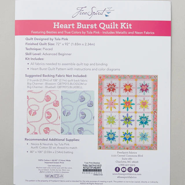 Besties Heart Burst Quilt Kit by Tula Pink