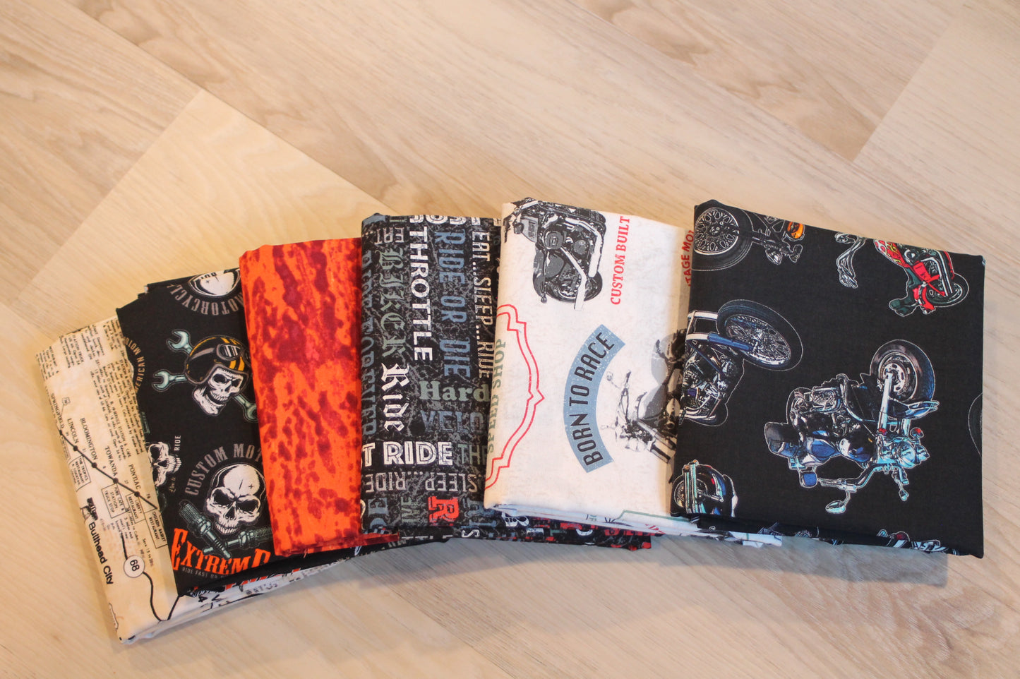 Motorcycle Fabric Bundle ~ 6 Half Yard Bundle