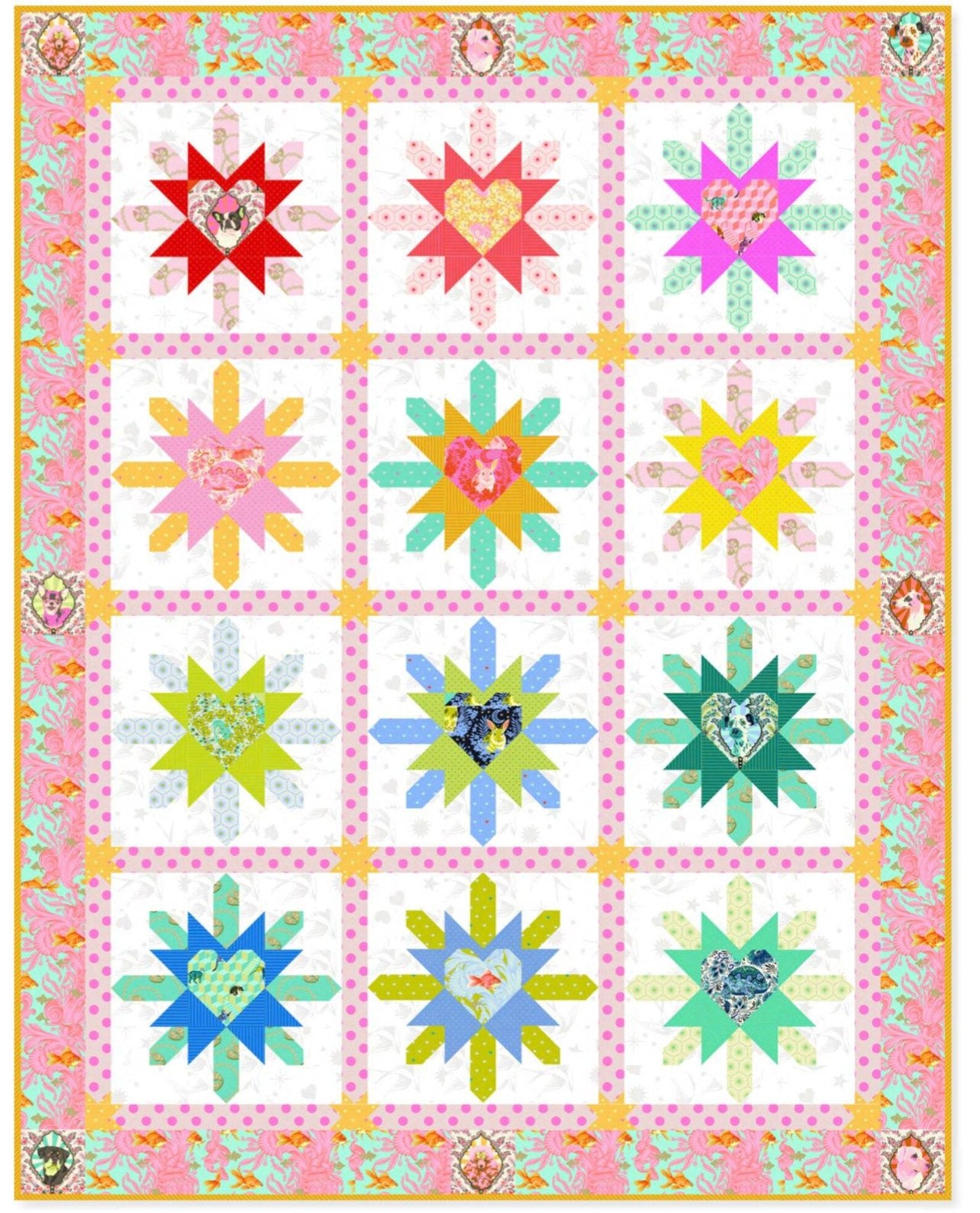 Besties Heart Burst Quilt Kit by Tula Pink